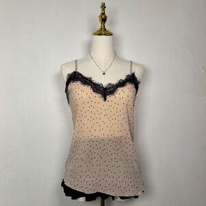 by the river black beige pink y2k polkadot lace cami coquette chic whimsy goth